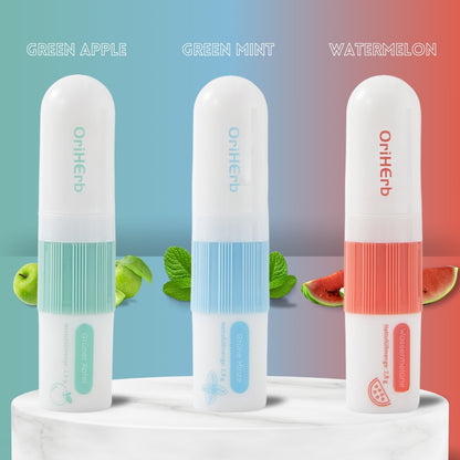 OriHerb Aroma-Sticks in drei Duftsorten – grüner Apfel, grüne Minze und Wassermelone