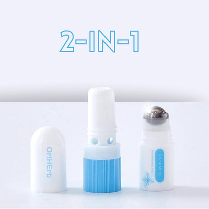 2-in-1 Funktion des OriHerb Inhalators – Duftinhalation und Roll-On Anwendung